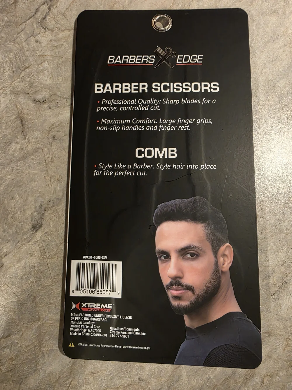 Black Scissors & Comb Grooming Set